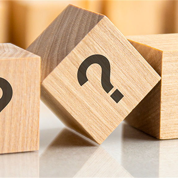 Wooden blocks with question marks Wooden blocks with question marks