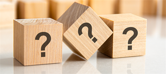 Wooden blocks with question marks Wooden blocks with question marks